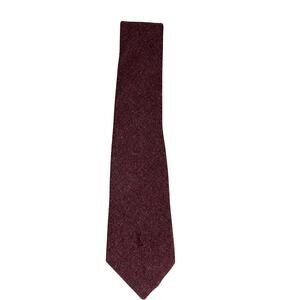 Yves Saint Laurent Mens Burgundy Wool Tie Classic Style